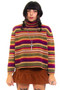 Vintage 90's Grungey Muted Rainbow Striped Turtleneck Sweater