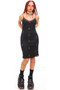 Vintage Y2K Black Floral Mesh Slip Dress
