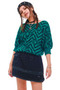 Vintage 90's Emerald & Black Zig Zag Knitted Top