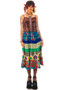 Vintage 90's Tiered Mixed Print Midi Skirt