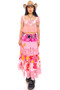 Vintage Y2K Mixed Print Tiered Maxi Skirt