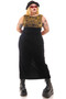 Vintage 80's Black & Gold Floral Velvet Tank Dress