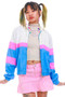 Vintage 80's Pink and Baby Blue Windbreaker Jacket