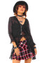 Vintage Y2K Black Ruffle Eyelet Cardigan