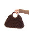 Vintage 90's Brown Flower Crochet Bag