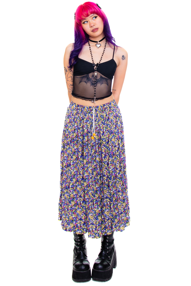 Vintage 90's Floral Maxi Skirt - XS/S