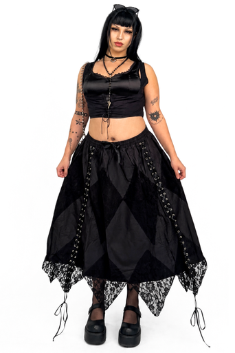 Overload Black Handkerchief Maxi Skirt - Tunnel Vision