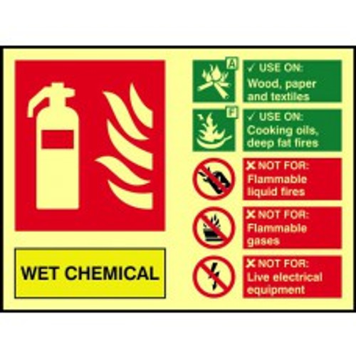 Photoluminescent Fire Extinguisher Signs (200 x 150mm) - Rigid Self Adhesive