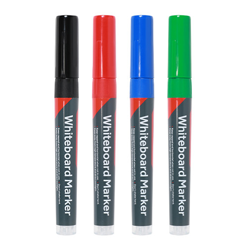 Timco Whiteboard Markers - Fine Tip - 4 Mixed Colours