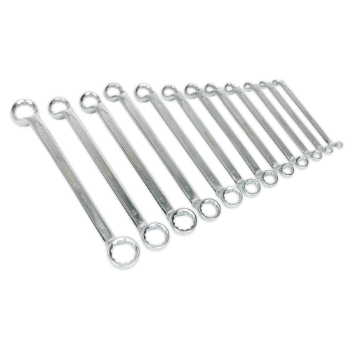 Sealey Offset Double End Ring Spanner Set 12pc Metric (6-32mm)