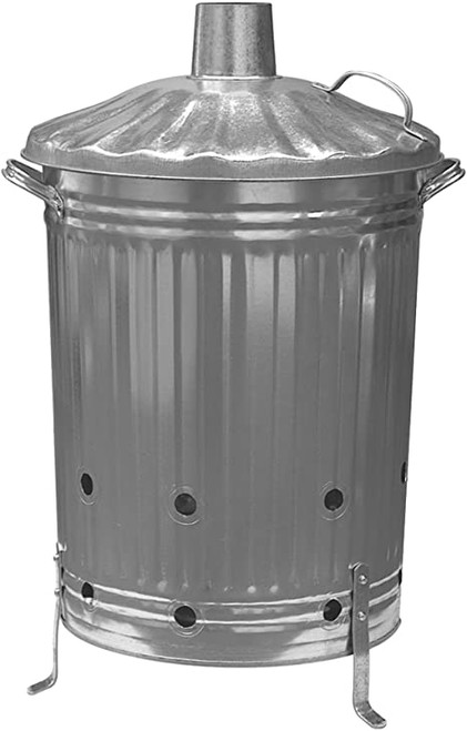 85L Metal Galv Incinerator Bin with Lid