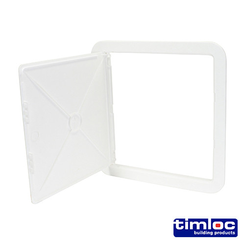 Timloc White Plastic Access Panel - 305 x 305mm - Hinged