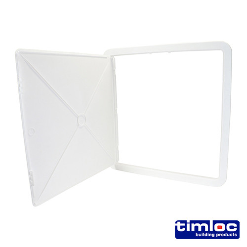 Timloc White Plastic Access Panel - 470 x 470mm - Hinged