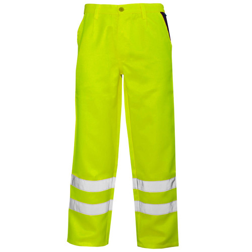 Supertouch Yellow Hi-vis Combat Polycotton Trousers