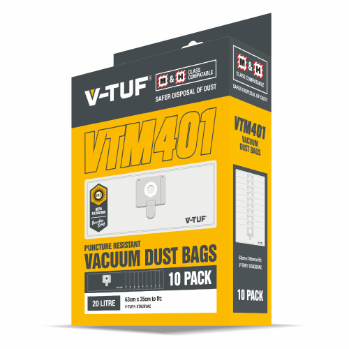 V-Tuf Dust Bags to Fit V-TUF STACKVAC - Pack of 10