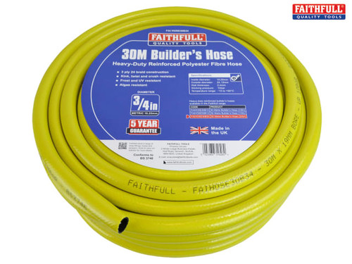 Faithfull Heavy Duty Reinforced 3/4" Hose 30m