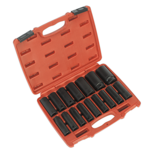 Sealey Impact Socket Set 10-32mm 1/2"Sq Drive Deep Metric - 16pc