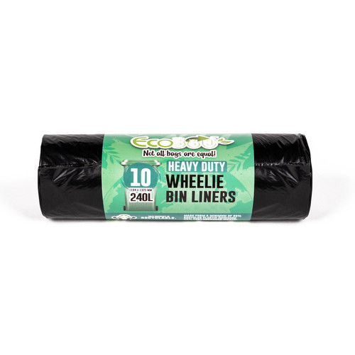 Black Wheelie Bin Liners, 240 Litre (Roll of 10 Bags)