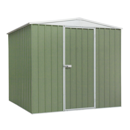 Dellonda Galvanised/Green Steel Shed, 7.5ft x 7.5ft