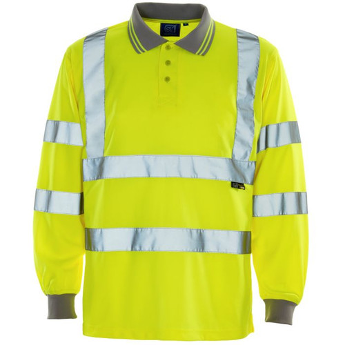 Supertouch Hi-vis Yellow Long Sleeved Polo Shirt