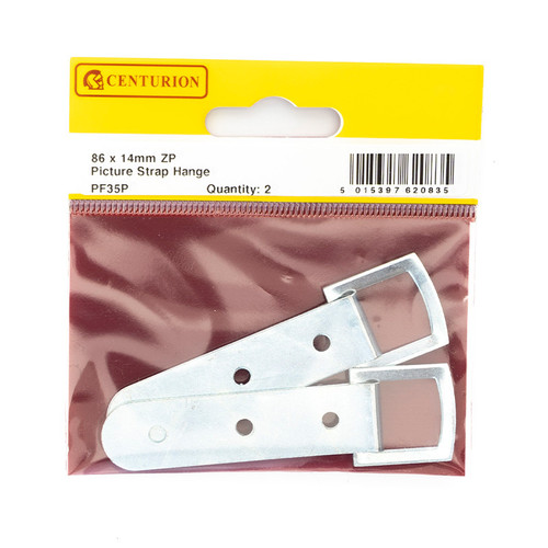 86 x 14mm Zinc Picture Strap Hanger (Pack of 2)