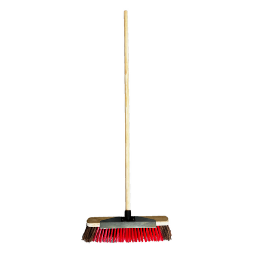 16"/400mm PVC Broom With Scraper and Wooden Handle