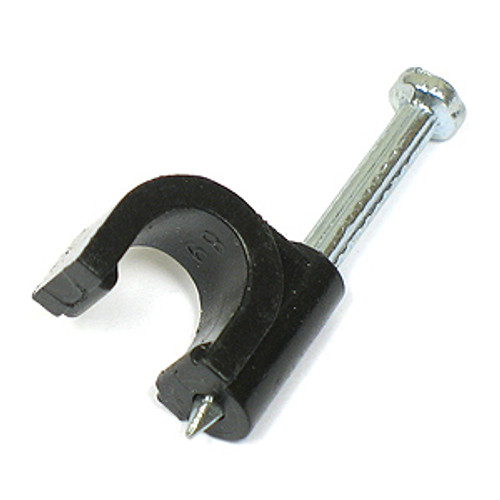 Round Black Cable Clips (100 Per Pack)