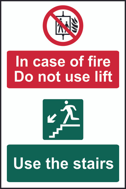 Do Not Use Lift, Use Stairs PVC Sign (200 x 300mm)