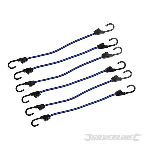 Silverline Bungee Cords - 6 Per Pack