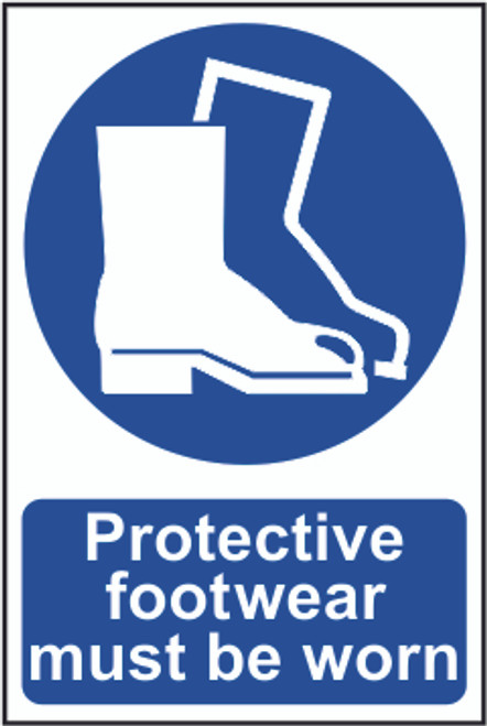 Protective Footwear Must Be Worn PVC Sign (200 x 300mm)