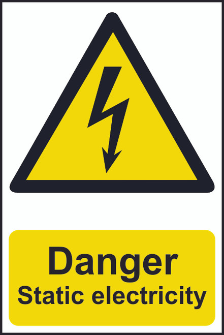 Danger Static Electricity PVC Sign (200 x 300mm)