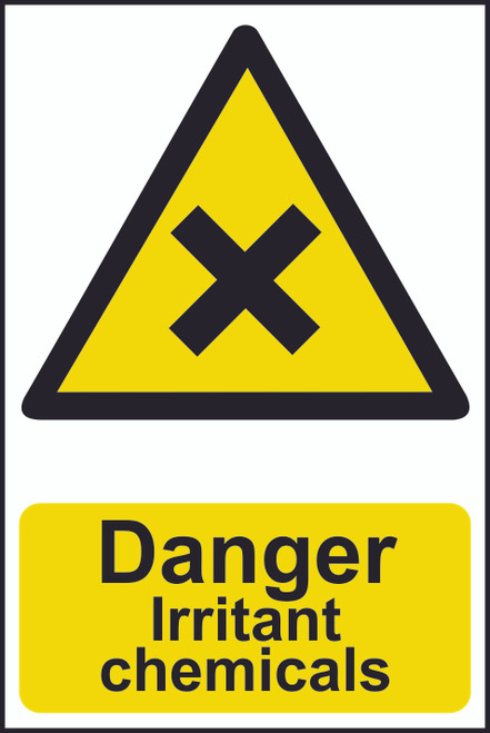 Danger Irritant Chemicals PVC Sign (200 x 300mm)