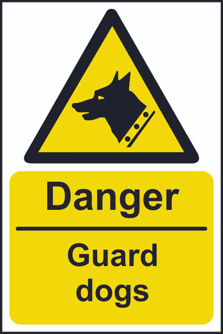 Danger Guard Dog Sign (200 x 300mm)