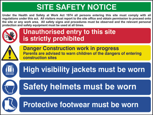 Site Safety Composite 5 RPVC Sign (800 x 600mm)