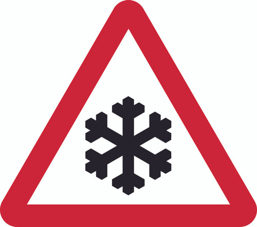 Risk Of Ice Triangle Temporary Road Sign