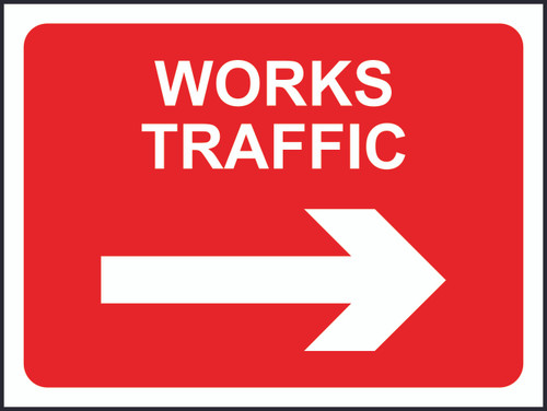 Works Traffic Temporary Road Sign - Right Arrow