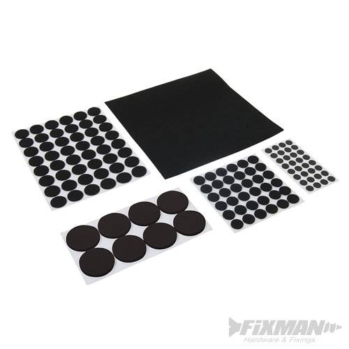 Black Self-Adhesive Pads Set 125pce