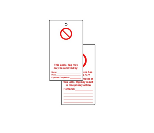 Lockout tags - 'Blank for user completion' (Double sided 10 pack)