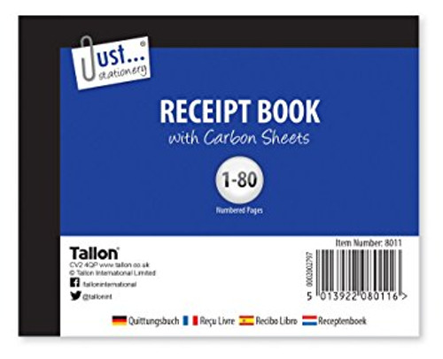 Just Stationery 102 x 127mm Receipt Book - 1-80