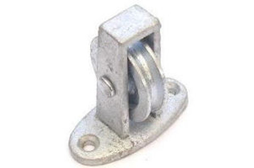 Upright Cast Pulley - Galv Cast Wheel Across The Plate