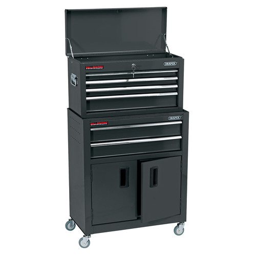 Draper Black 24" Combined Roller Cabinet & Tool Chest (6 Draw)