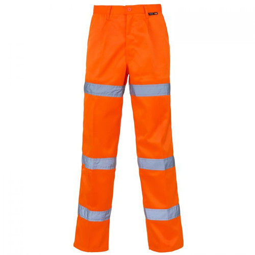 Supertouch Orange Rail Spec Poly Cotton Hi-Vis Trousers