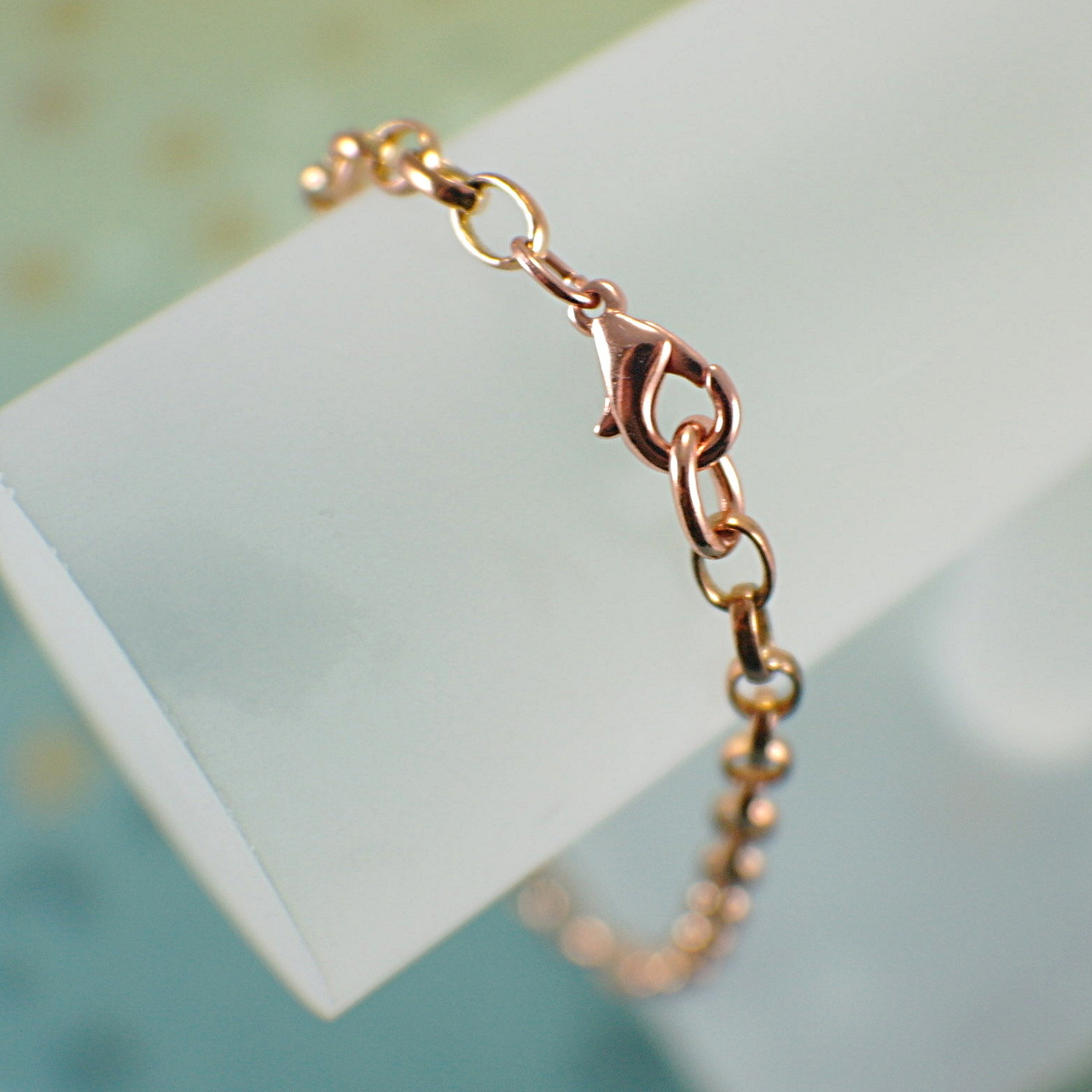 Copper chain bracelet or anklet 1.7mm thin