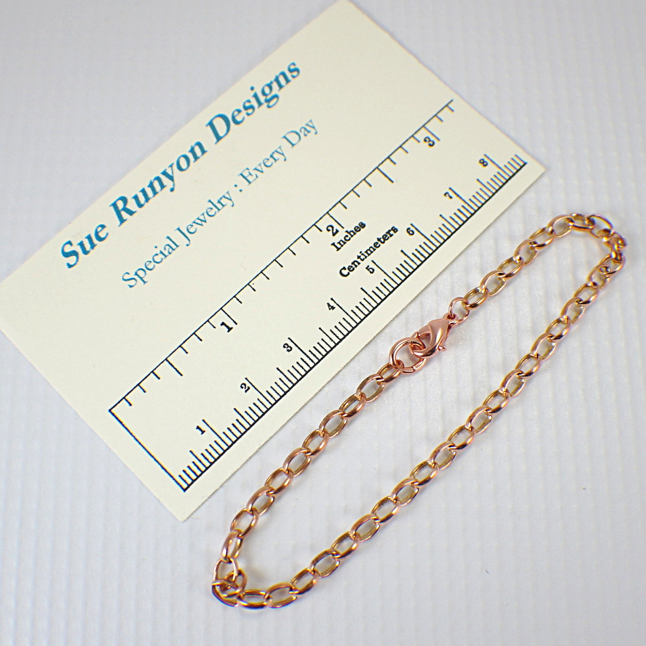 Thin copper chain bracelet or anklet 1.7mm