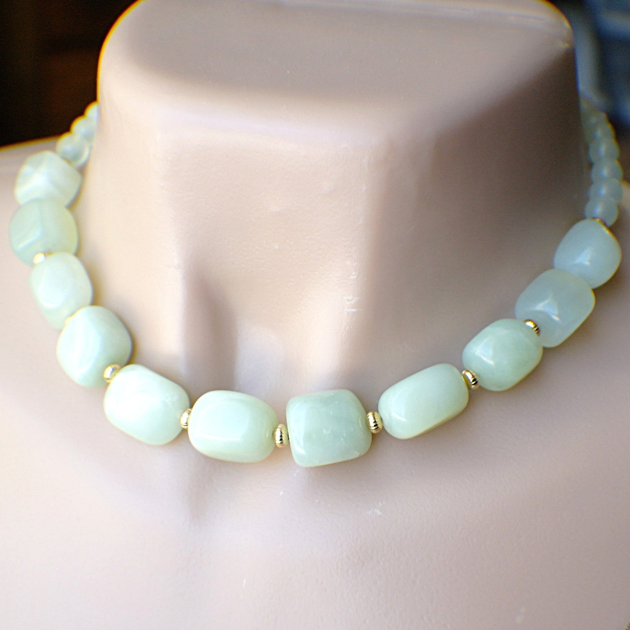 Gold Plated Sterling Silver Clasp With Braid Necklace - Jade Jewelry