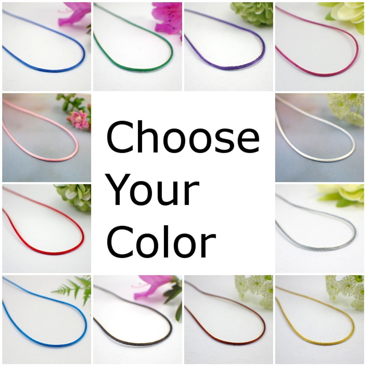 Embolden Jewelry Silk Satin Cord Rope Necklace Chain with Hypoallergenic Clasp - 14 16 18 20 22 24 26 28