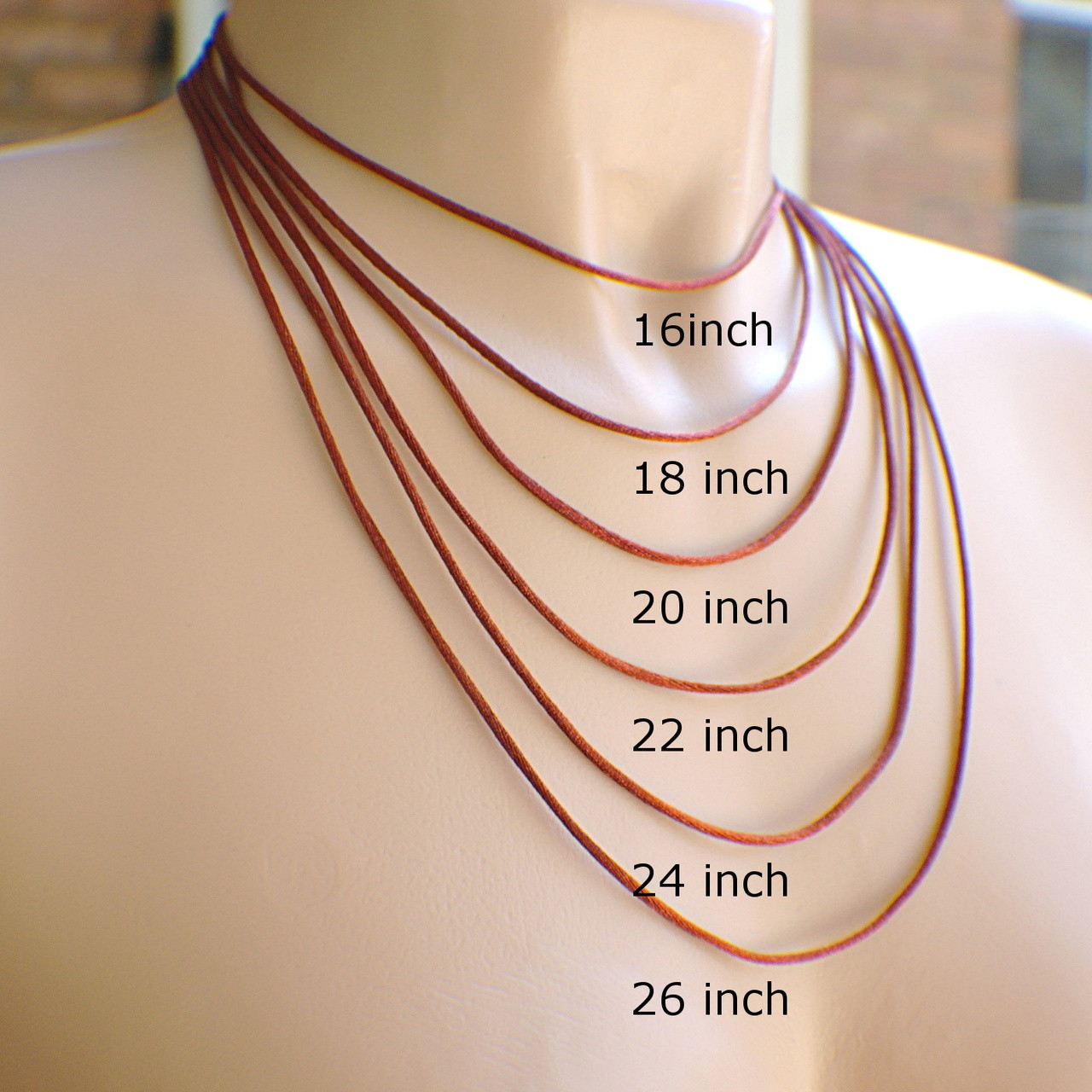 Satin Wrapped Necklace Cord Wine 18 Satin Wrapped Necklace Cord Wine 18