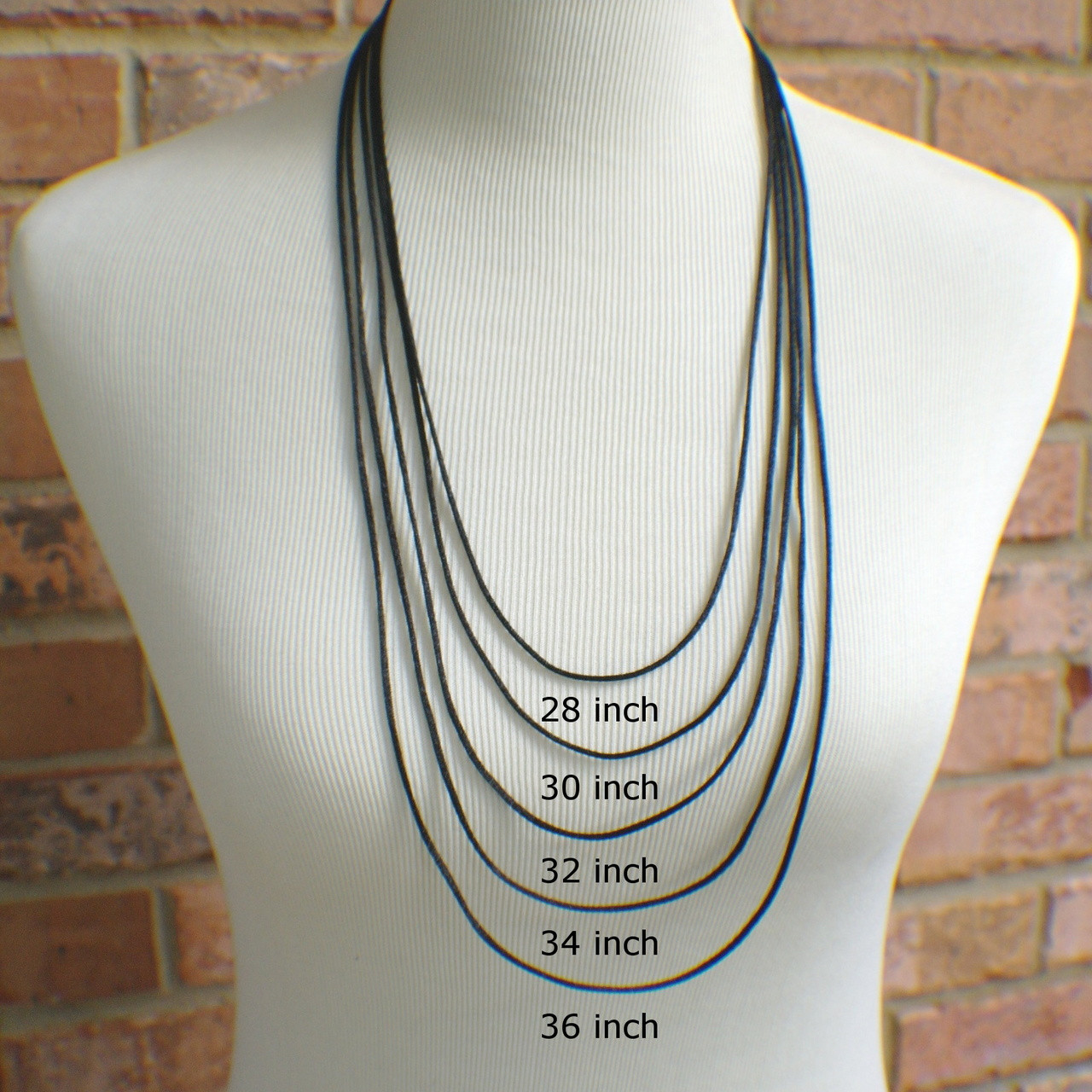 3mm waxed cotton necklace cords 13-36 inches