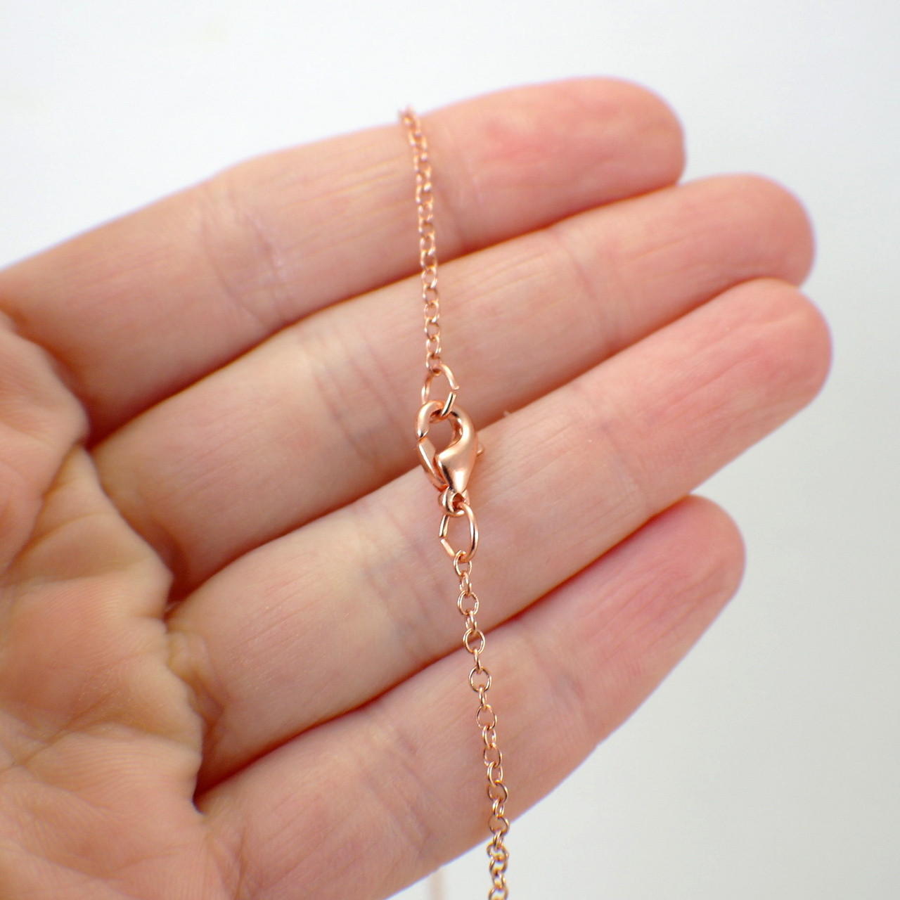 Thin copper oval cable necklace chain 1.7mm