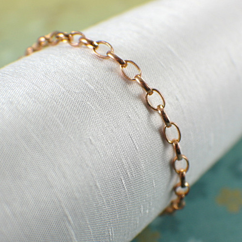 Copper chain bracelet or anklet 3.8mm wide